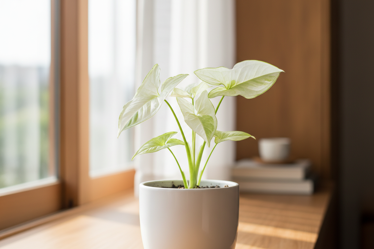 Give the white butterfly  plant sapling perfect image where does that plant suites in home show the plant image naturally and clearly from 3  to 5 inches and in image where we need to keep this plant and show the plant near to us exactly how it is visible in white pot